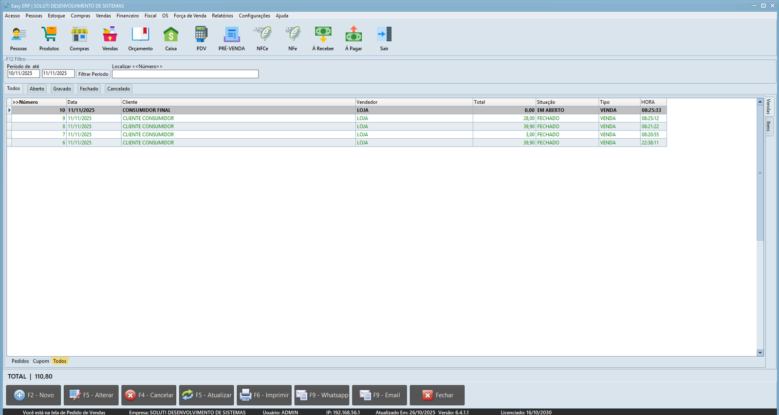 Gerenciamento de Vendas