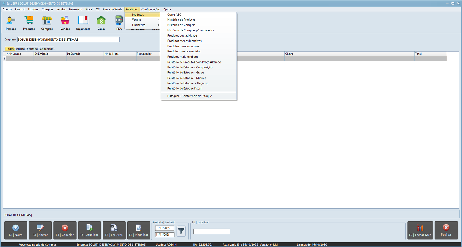 Relatório de Produtos